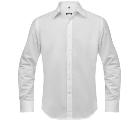 vidaXL Vyriški kostiumo marškiniai, dydis S, balti