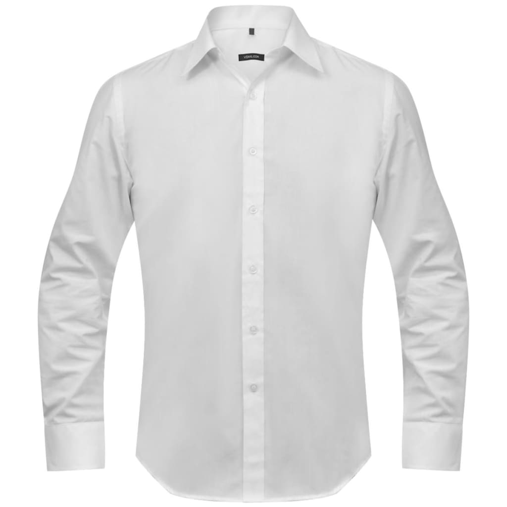 vidaXL Vyriški kostiumo marškiniai, dydis M, balti