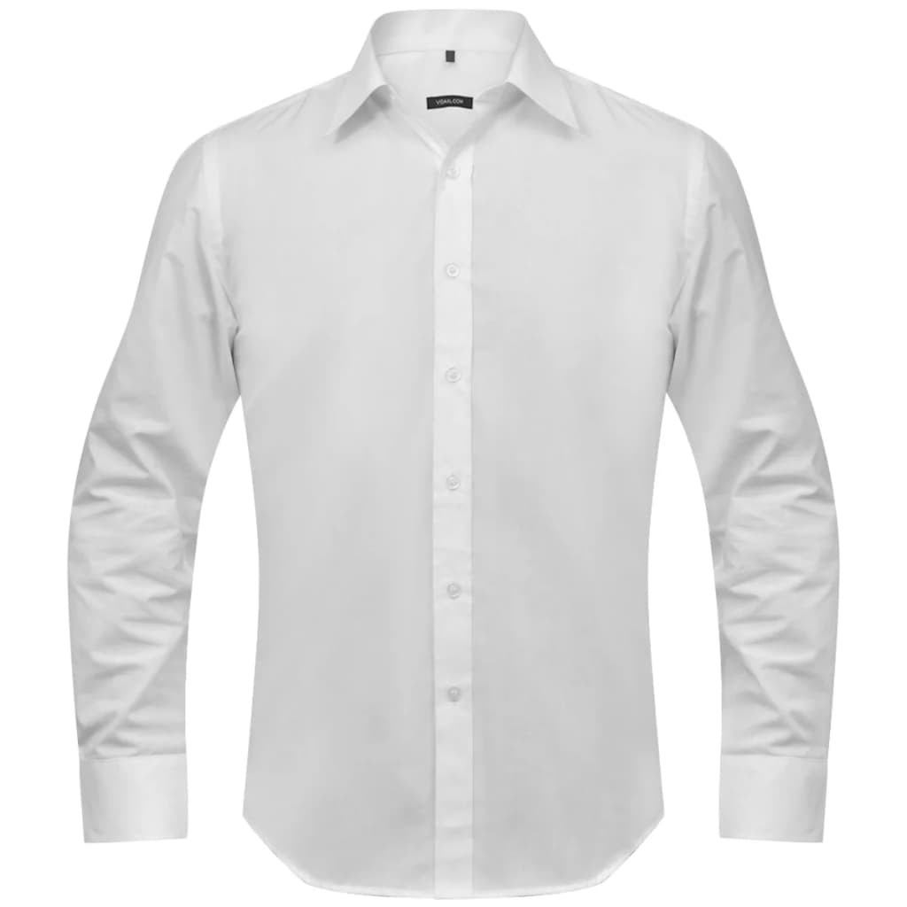 vidaXL Camisa negócios p/ homem, branco, XL