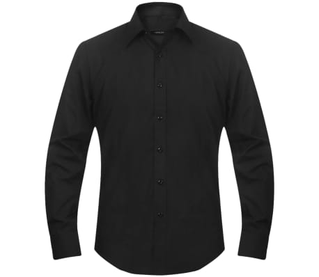 vidaXL Vyriški kostiumo marškiniai, dydis S, juodi