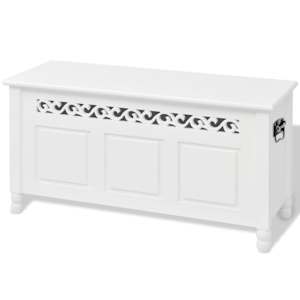 vidaXLi barokkstiilis hoiupink MDF valge