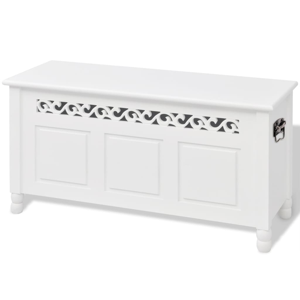 

vidaXL Storage Bench Baroque Style MDF White