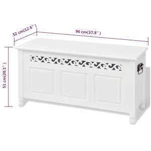 Úložná lavice v barokním stylu MDF bílá - obrázek 7