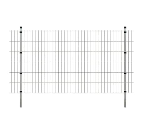 vidaXL Garten Doppelstabmattenzaun & Pfosten 2008x1230mm 2m Verzinkt