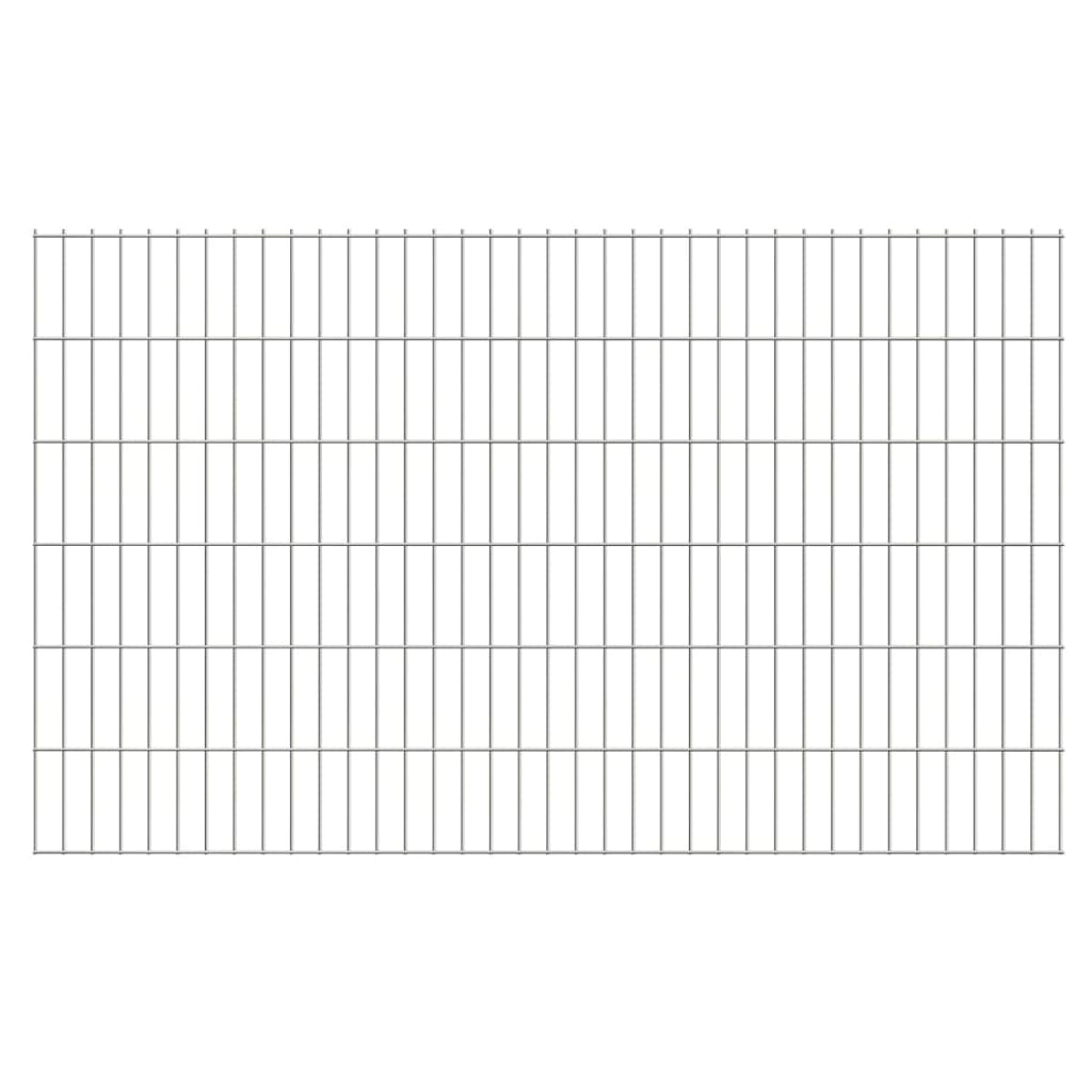 

vidaXL Dubbelstaafmatten en palen 2008x1230 mm 38 m zilverkleurig