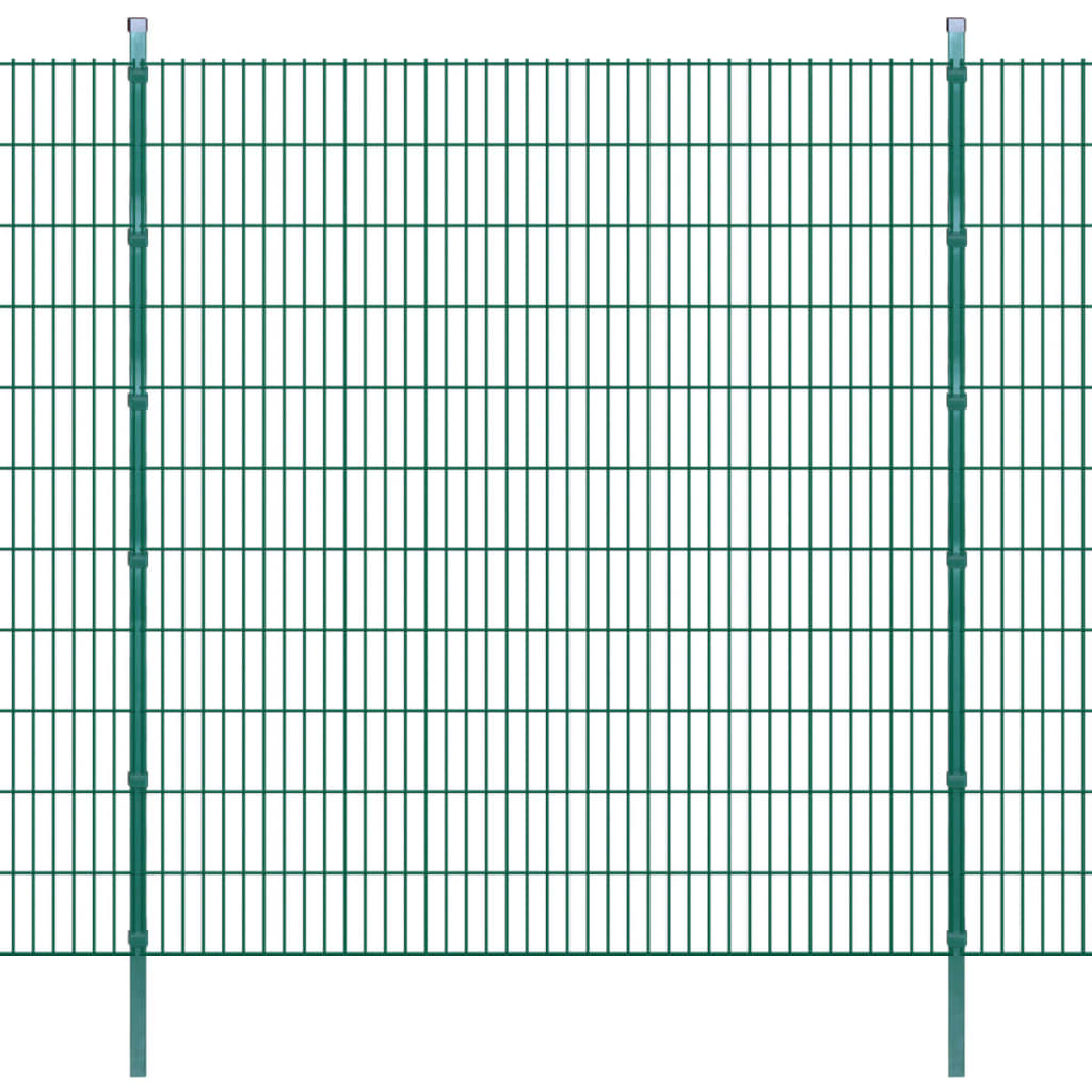 2D zahradní plotové dílce a sloupky 2008x2230 mm, 8 m, zelené