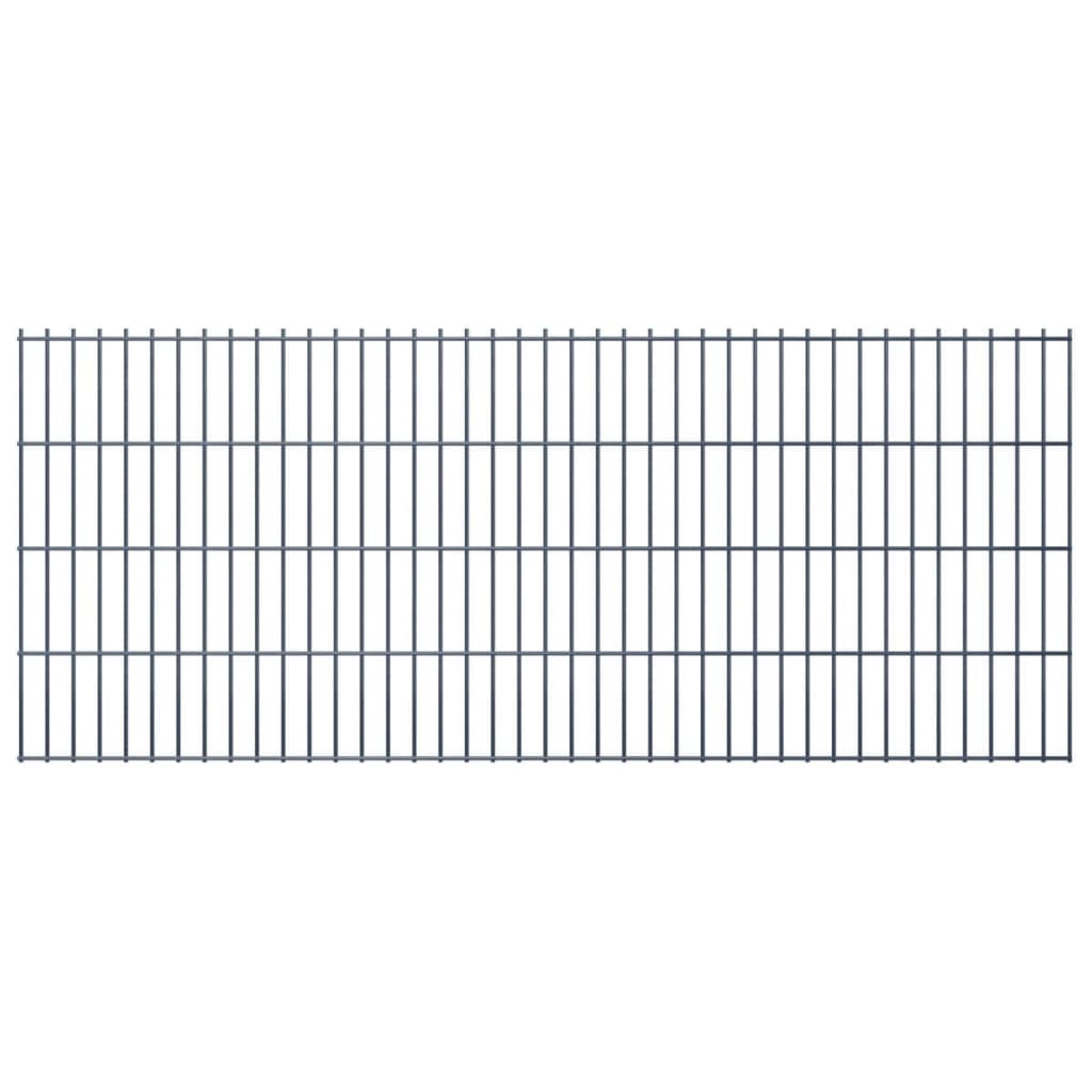 2D Gartenzaun-Elemente 2,008x0,83 m Gesamtlänge 10 m Grau