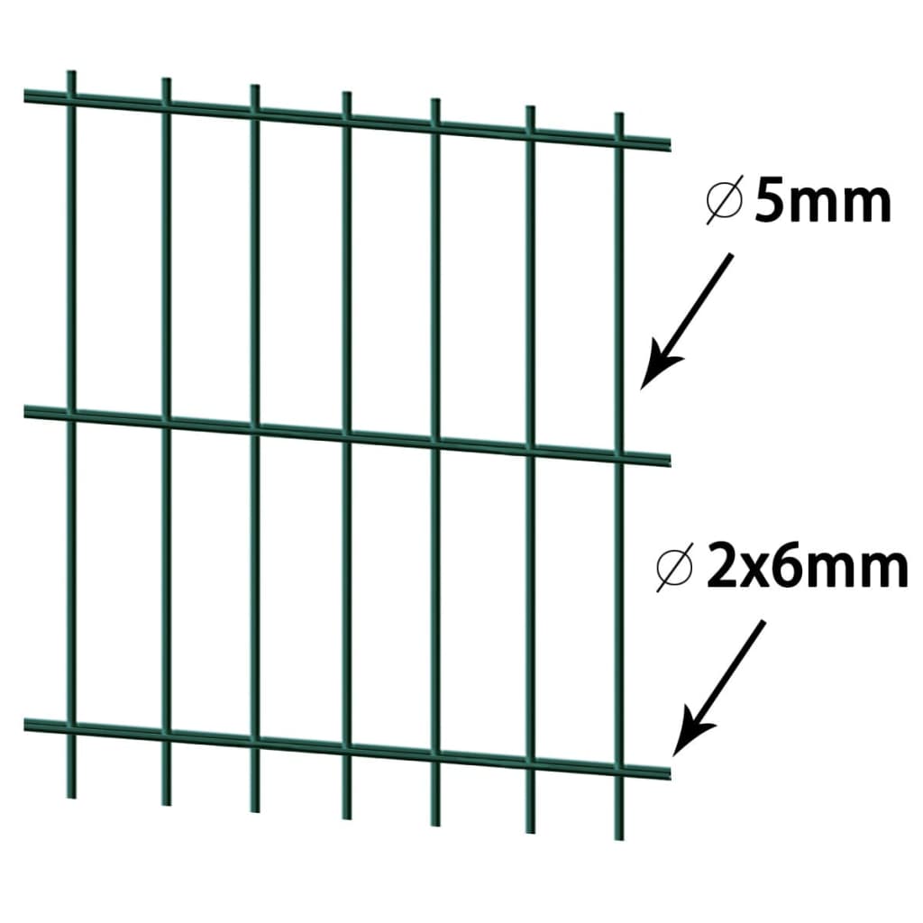 

vidaXL Dubbelstaafmatten 2,008x1,23 m 48 m (totale lengte) groen