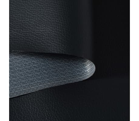 vidaXL Tecido de couro artificial 1,4 x 18 m preto