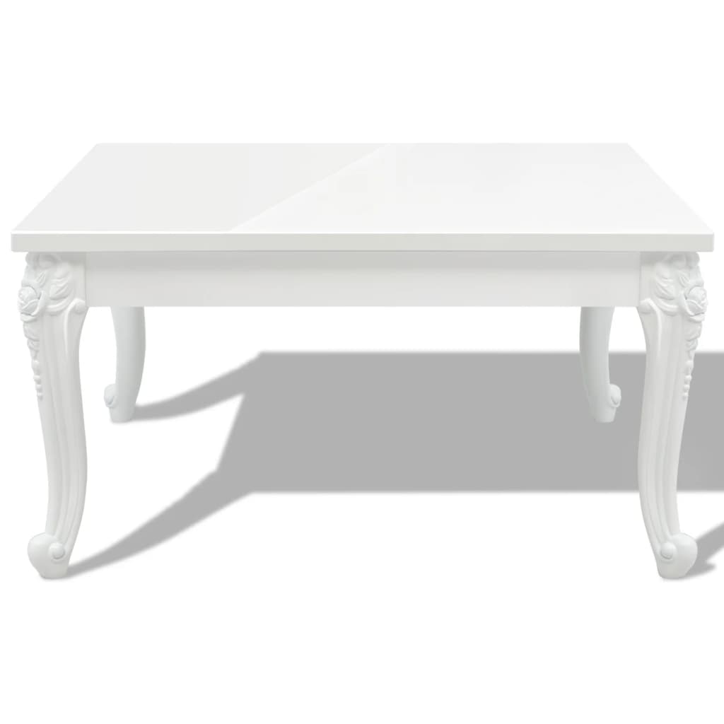  Konferenčný stolík, 80x80x42 cm, vysoko-lesklý, biely