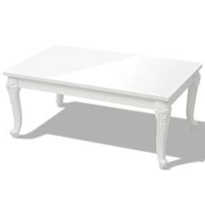 Konferenční stolek 100x60x42 cm vysoký lesk bílý - obrázek 2
