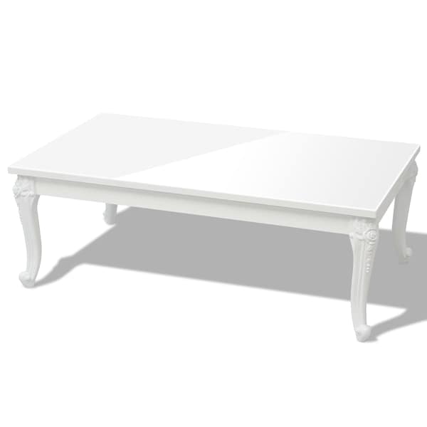 vidaXL kohvilaud 115 x 65 x 42 cm k&otilde;rgl&auml;ikega valge