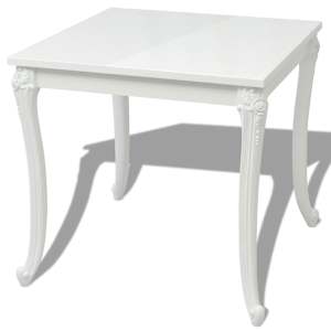 vidaXLi s&ouml;&ouml;gilaud 80 x 80 x 76 cm k&otilde;rgl&auml;ikega valge