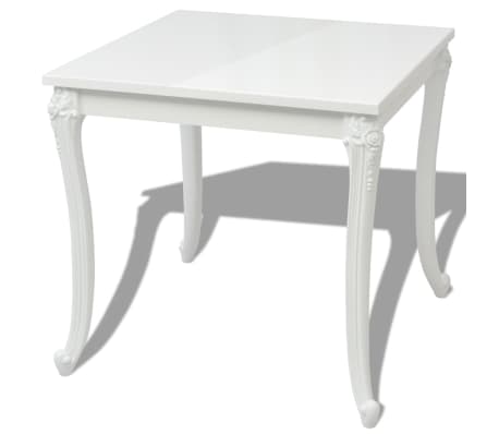 vidaXL Tavolo Tavolino Sala da Pranzo Salotto 80x80x76 cm Bianco Lucido