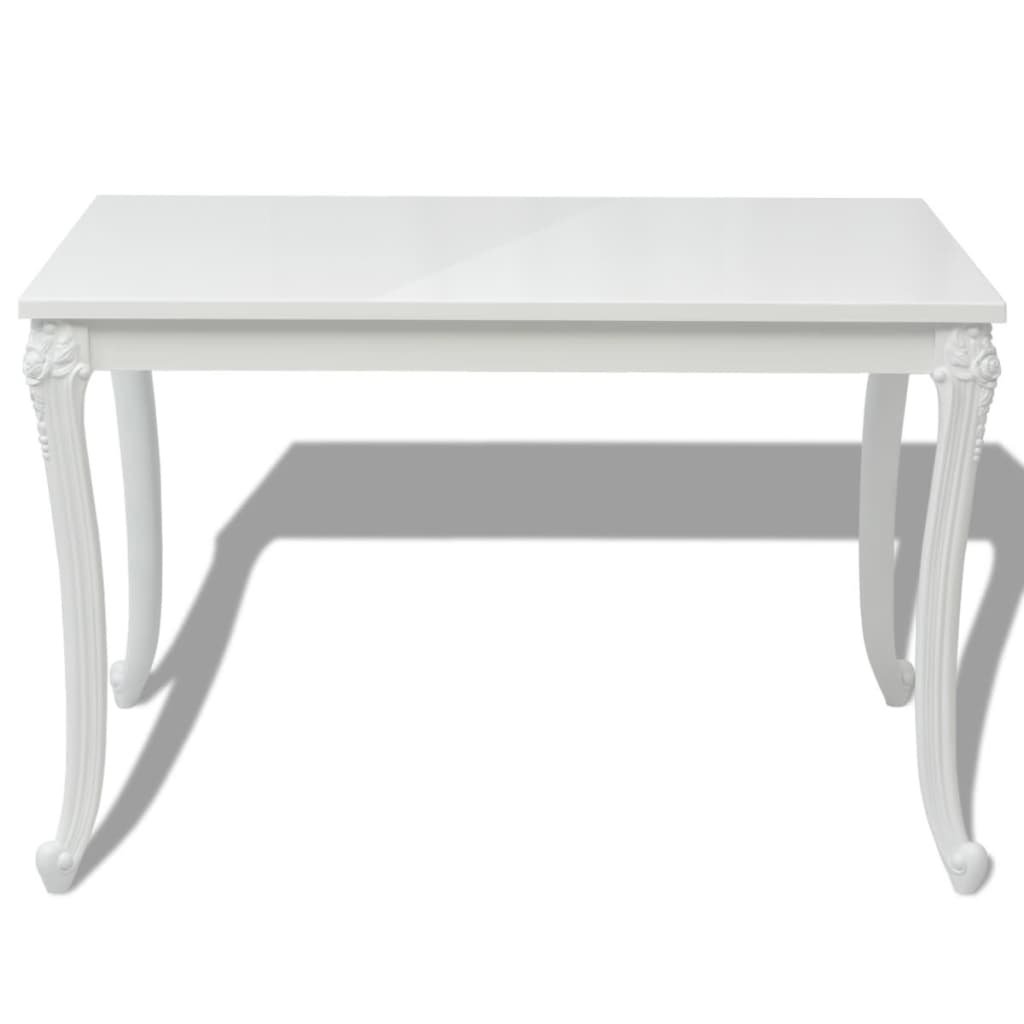 

vidaXL Eettafel 116x66x76 cm hoogglans wit