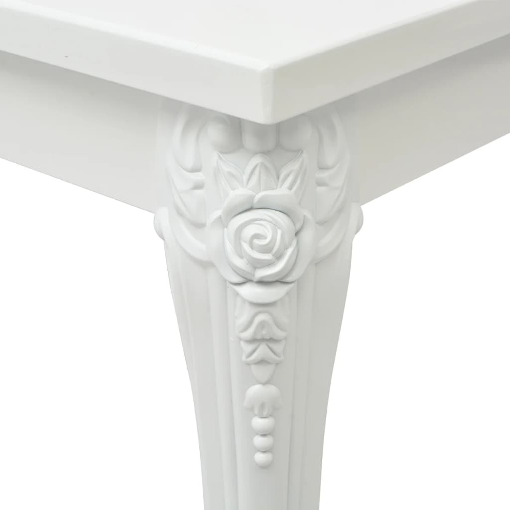 Valgomojo stalas, 116x66x76cm, labai blizgus, baltas | Stepinfit
