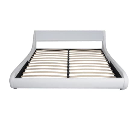 vidaXL Рамка за легло, бяла, изкуствена кожа, 160x200 cм
