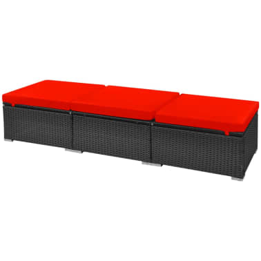 vidaXL Conjunto de sofá de jardim c/ espreguiçadeiras vime vermelho[10/12]