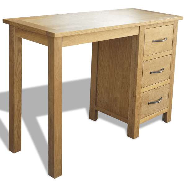 vidaXL laud 3 sahtliga, 106 x 40 x 75 cm, tammepuit