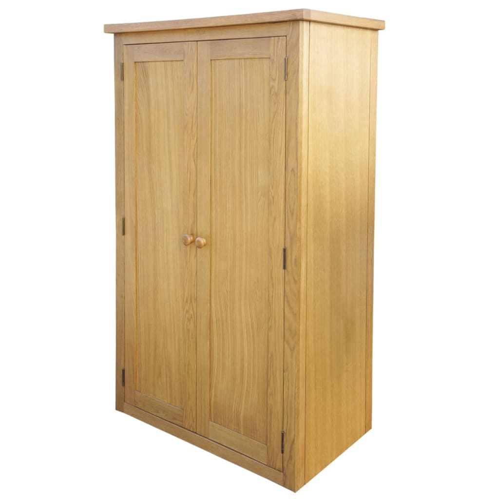 vidaXL Wardrobe with 1 Drawer Solid Oak Wood 35.4"x20.5"x72"