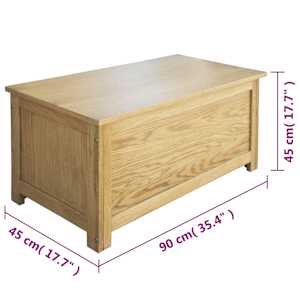 Úložný box 90 x 45 x 45 cm masivní dubové dřevo - obrázek 6