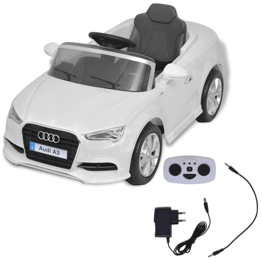 vidaXL Електрически автомобил с дистанционно управление, Audi A3, Бял