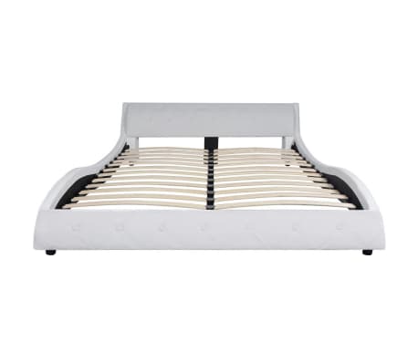 vidaXL Bed Frame White Faux Leather 150x200 cm 5FT King Size