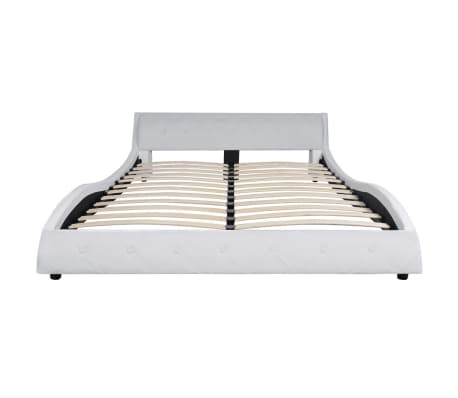 vidaXL Bed Frame White Faux Leather 135x190 cm 4FT6 Double