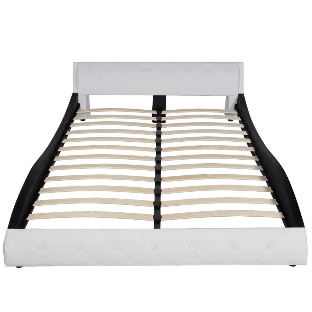 vidaXL Bed Frame Black & White Faux Leather 150x200 cm 5FT King Size