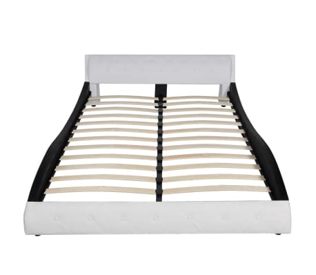 vidaXL Bed Frame Black & White Faux Leather 150x200 cm 5FT King Size