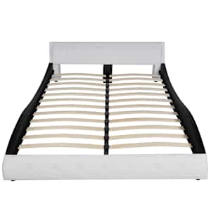 vidaXL Bed Frame Black & White Faux Leather 150x200 cm 5FT King Size