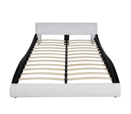 vidaXL Bed Frame Black & White Faux Leather 135x190 cm 4FT6 Double
