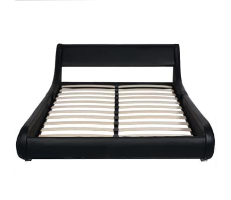 vidaXL Bed Frame Black Faux Leather 150x200 cm 5FT King Size