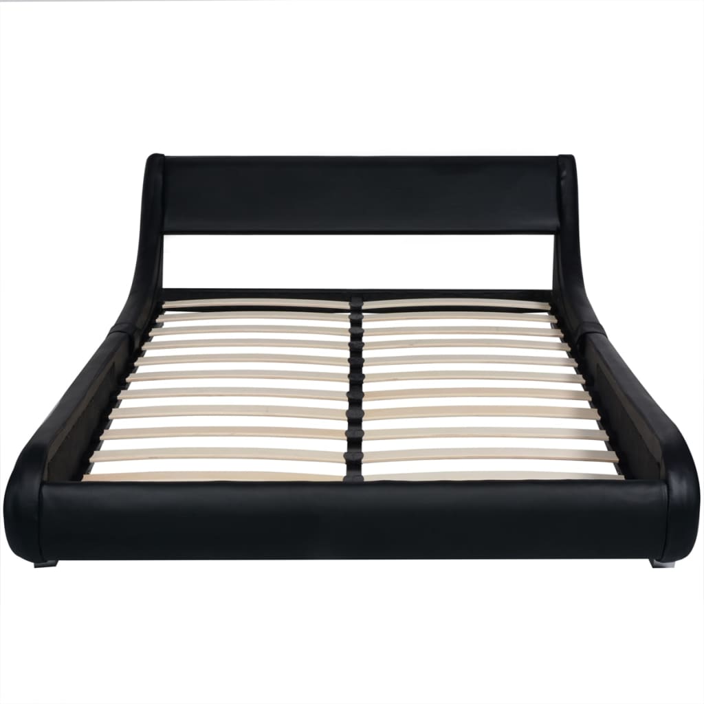 vidaXL Bed Frame Black Faux Leather 135x190 cm 4FT6 Double
