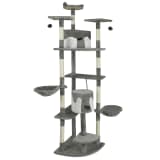 vidaXL Drapak dla kota 213 cm, szaro-biały
