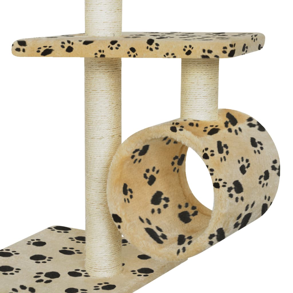 vidaXL Cat Scratching Post 260 cm Yellow Foot Print