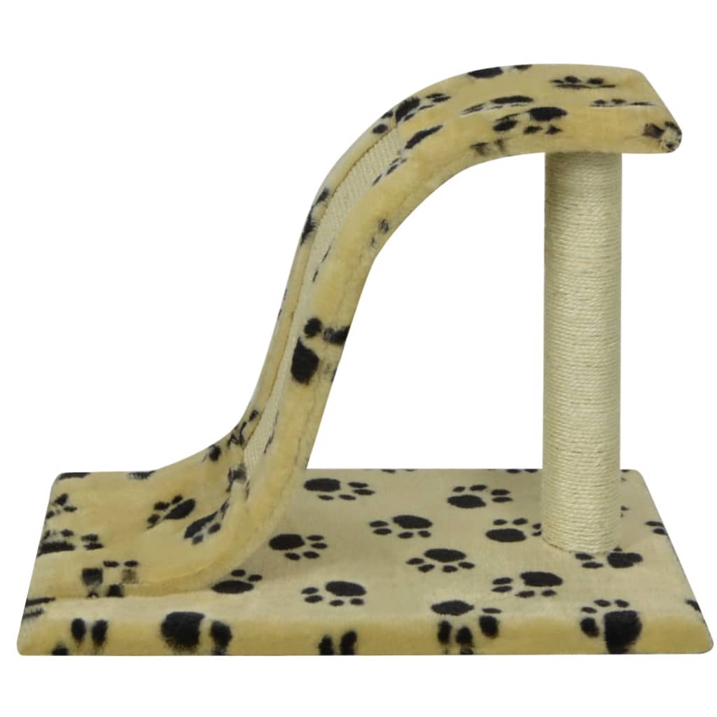 vidaXL Grattoir pour chats 30 cm jaune avec empreinte de pattes