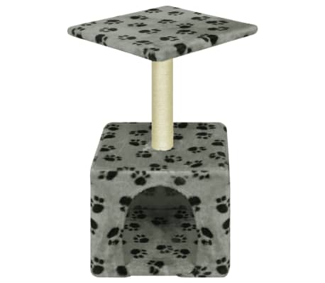 vidaXL Draskyklė katėms, stovas, 55 cm, pilka su pėdutėmis