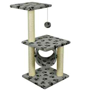 vidaXL Cat Scratching Post 65 cm Grey Foot Print