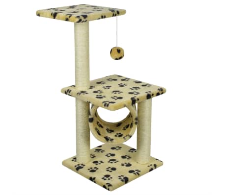 vidaXL Cat Scratching Post 65 cm Yellow Foot Print