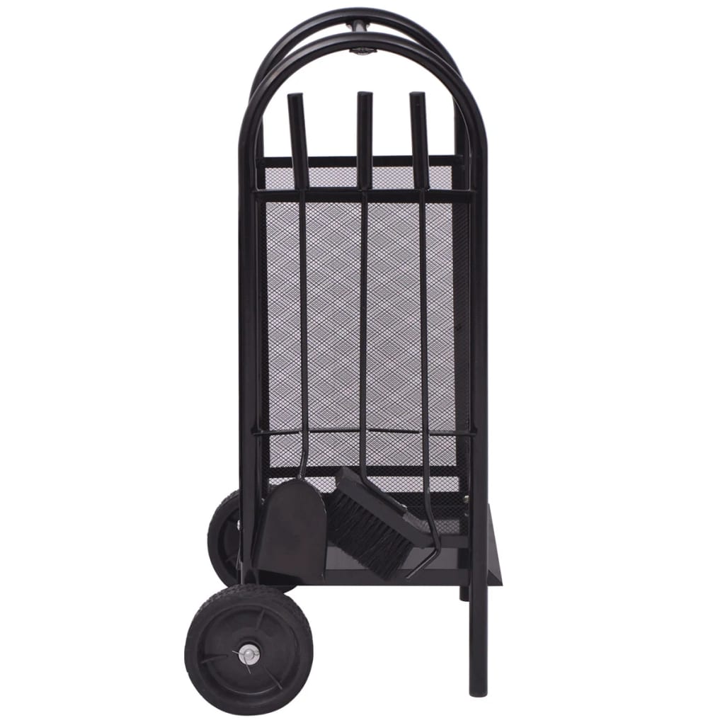 

vidaXL Brandhoutkar 35x30x81 cm ijzer
