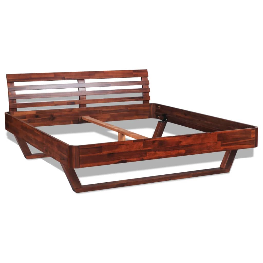 

vidaXL Bed met nachtkastje acaciahout bruin 140 cm