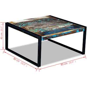 Konferenční stolek masivní recyklované dřevo 80 x 80 x 40 cm - obrázek 8