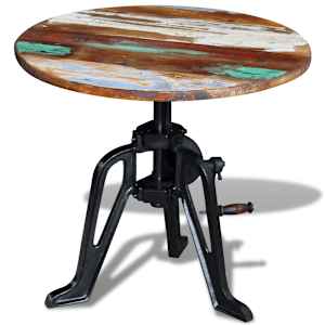 vidaXL lisalaud taastatud puidust, malm 60 x (42-63) cm