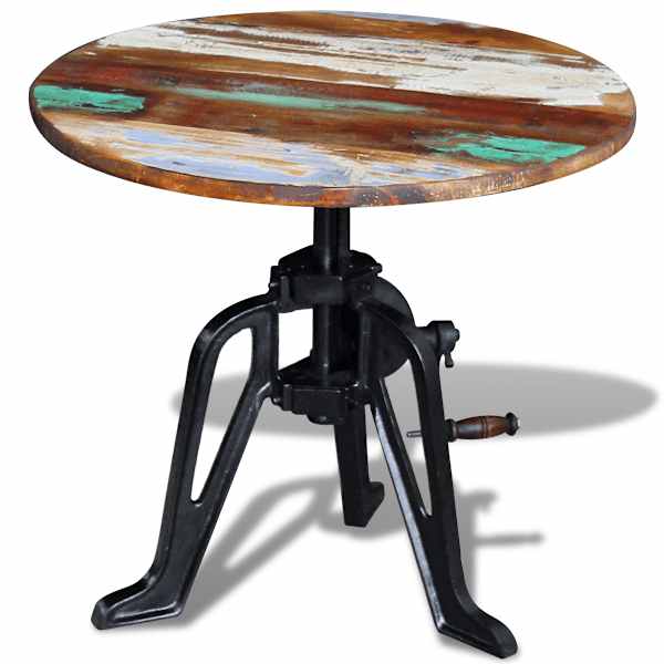 vidaXL lisalaud taastatud puidust, malm 60 x (42-63) cm