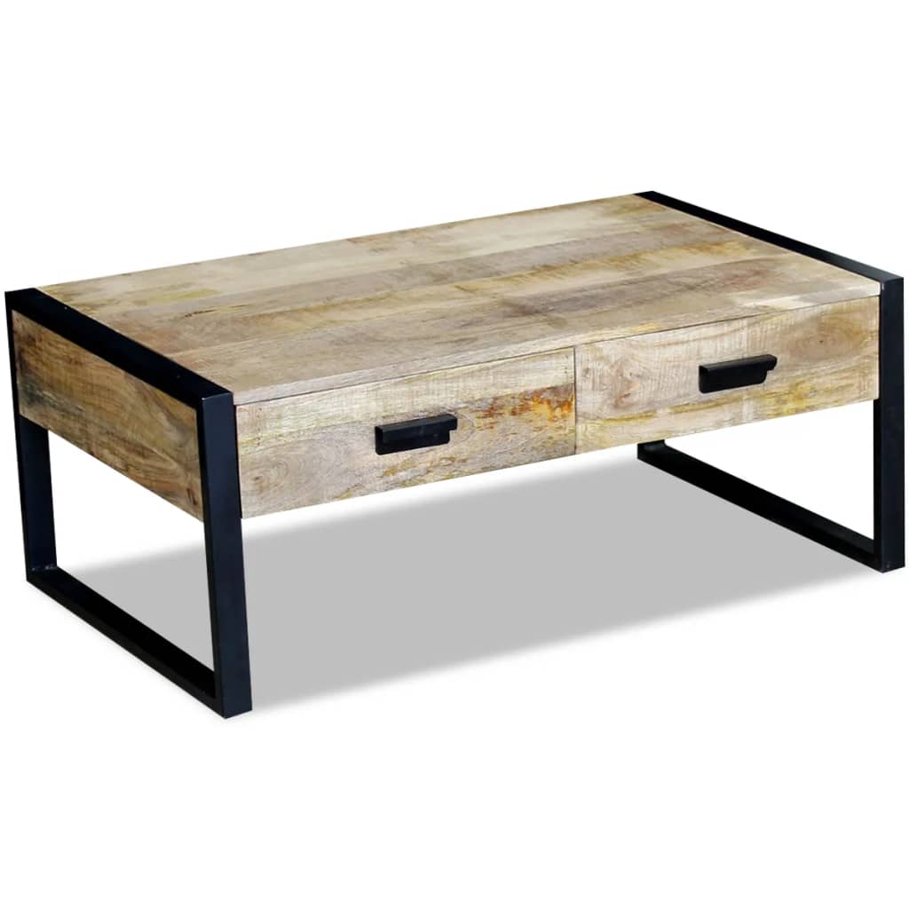 Thumbnail - vidaXL Couchtisch mit 2 Schubladen Massivholz Mango 100x60x40 cm
