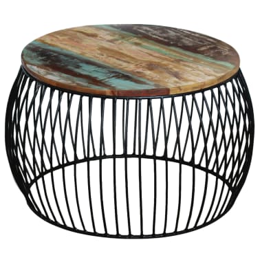 Vidaxl Coffee Table Round Solid Reclaimed Wood 68x43 Cm Co Uk Vidaxl Coffee Table Round Solid Reclaimed Wood 68x43 Cm 1 7
