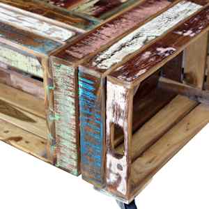Konferenční stolek masivní recyklované dřevo 70x70x35 cm - obrázek 9