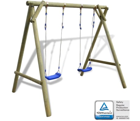 Vidaxl set altalena da giardino 204x154x210 cm in legno di pino ... Altalena legno fai da te