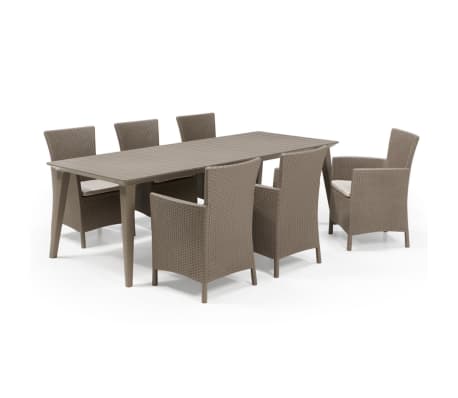 Allibert Mobilier De Jardin 7 Pieces Judy Cappuccino Ensemble